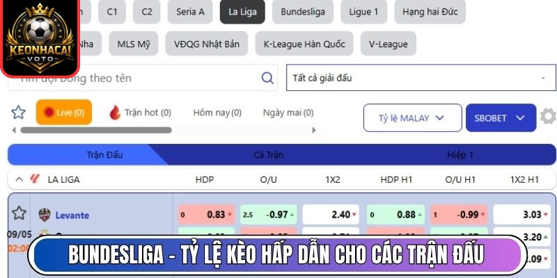 KEONHACAI VOTO - KÈO NHÀ CÁI Trực Tiếp, Tỷ Lệ Kèo Nhà Cái 5 Hôm Nay 16 Bundesliga – Tỷ lệ kèo hấp dẫn cho các trận đấu cởi mở